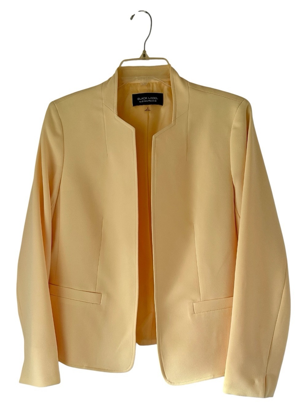 Black Label by Evan-Picone Yellow Women's Open Front Blazer